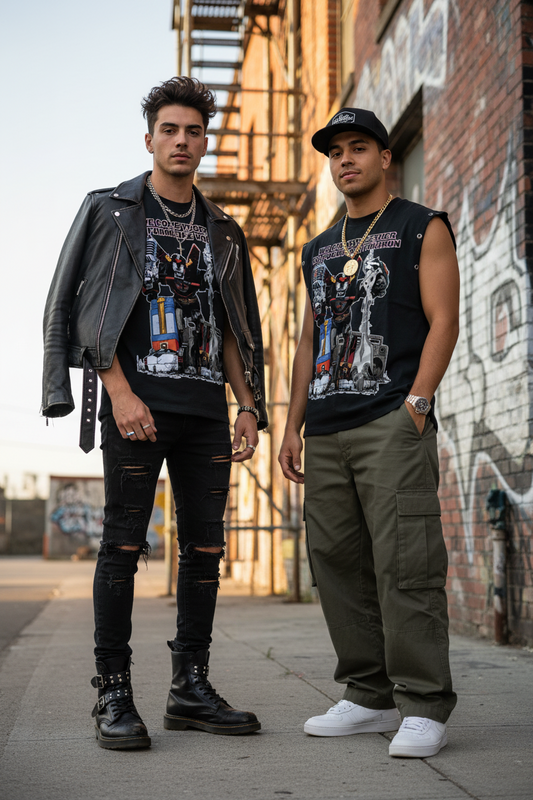 "We form like Voltron" Distressed Grommet Eyelet Tank Top