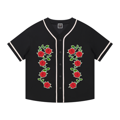 "Varsity" Contrast Piped Button-Up Jersey