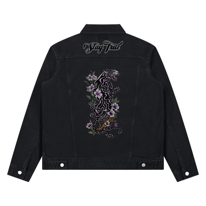 Brooklyn Zoo™ "Black Cat" Vintage Wash Denim Jacket