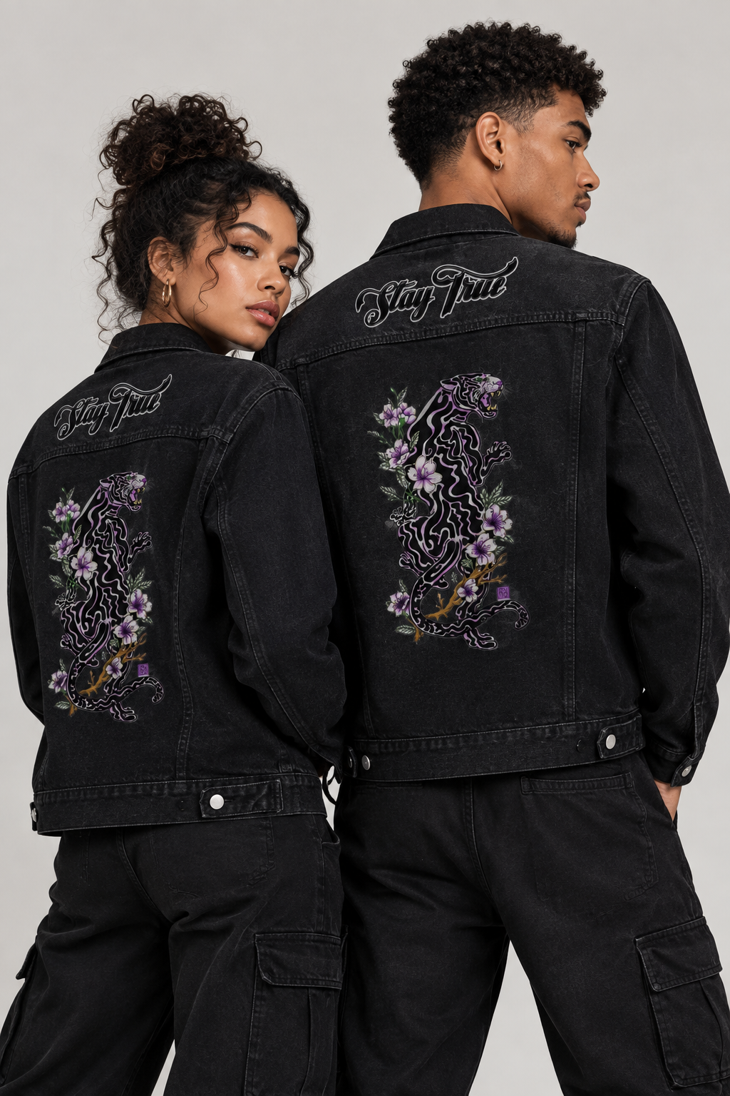Brooklyn Zoo™ "Black Cat" Vintage Wash Denim Jacket