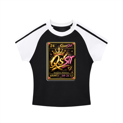 "QUEEN" Bodycon Raglan  Sleeve T-Shirt