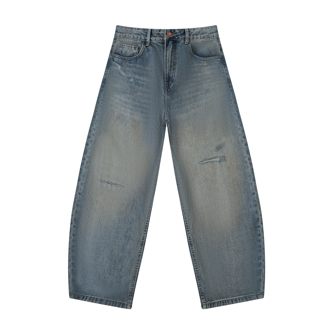 "Brooklyn Republic" Men's Distressed Barrel Leg Jeans