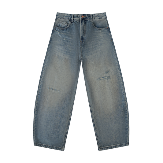 "Brooklyn Republic" Men's Distressed Barrel Leg Jeans