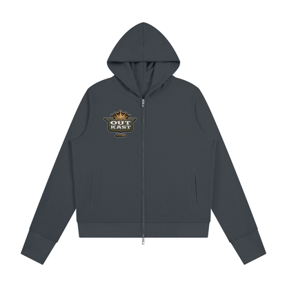 "Outkasted" Women's Waffle Full Zip Hoodie