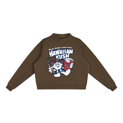 Sparksky & Dutch™ "Hawaiian Punch" Essential Fleece Mock-Neck Crew Sweatshirt