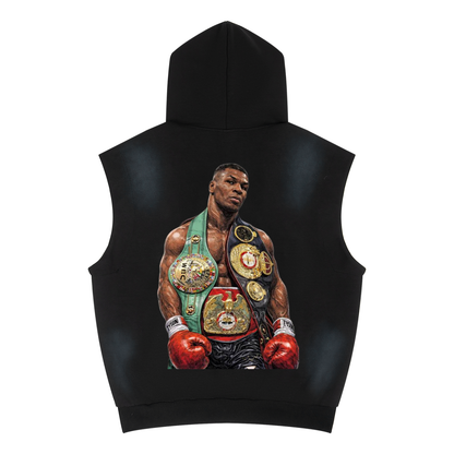 "MICHAEL" Vintage Wash Sun Fade Sleeveless Hoodie