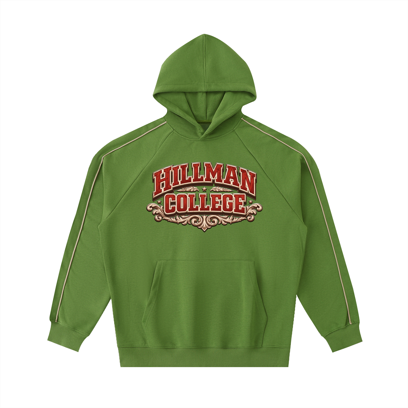 “Hillman” Contrast Piping Raglan Hoodie