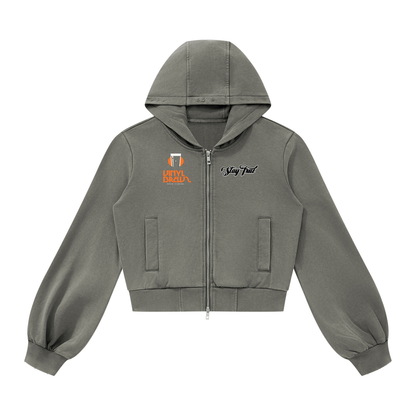 "Vinyl Brews" Women’s Vintage Wash Ruched Sweatsuit