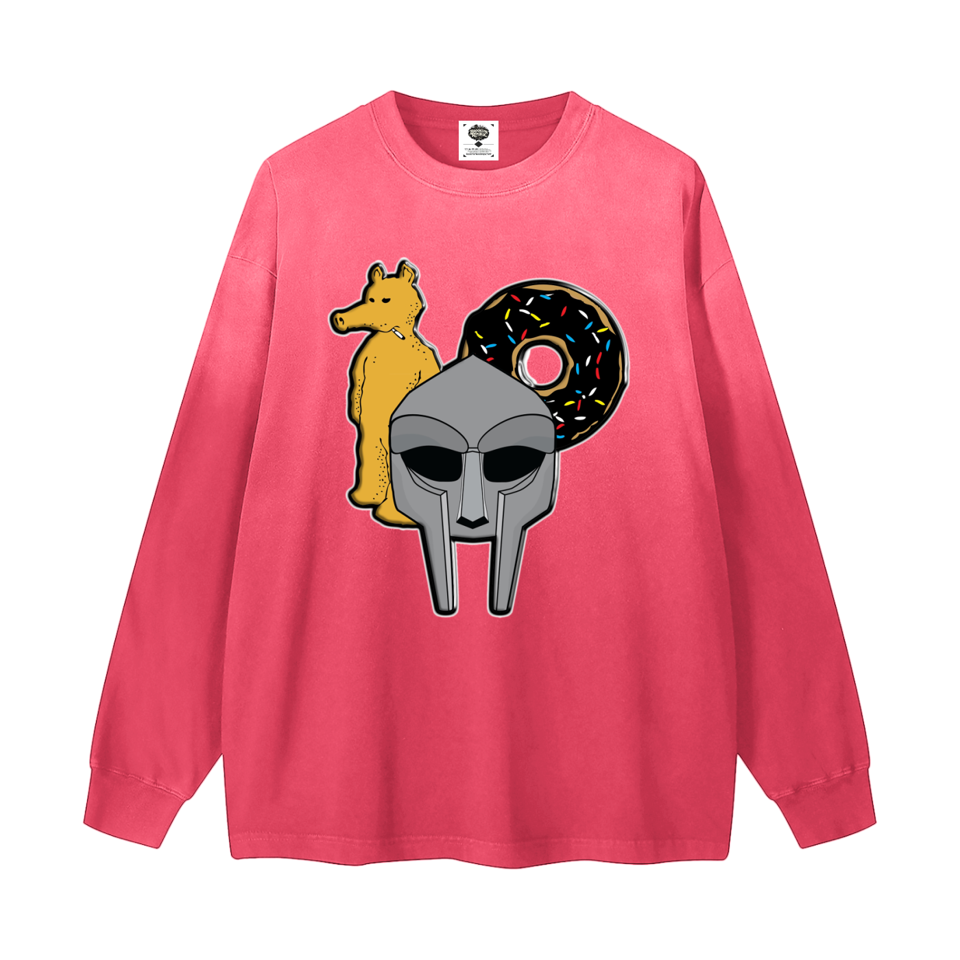 "MadDillaDoom" Gradient Washed Long Sleeve T-Shirt