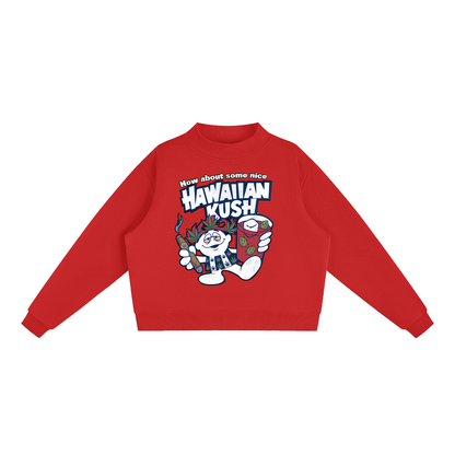 Sparksky & Dutch™ "Hawaiian Punch" Essential Fleece Mock-Neck Crew Sweatshirt
