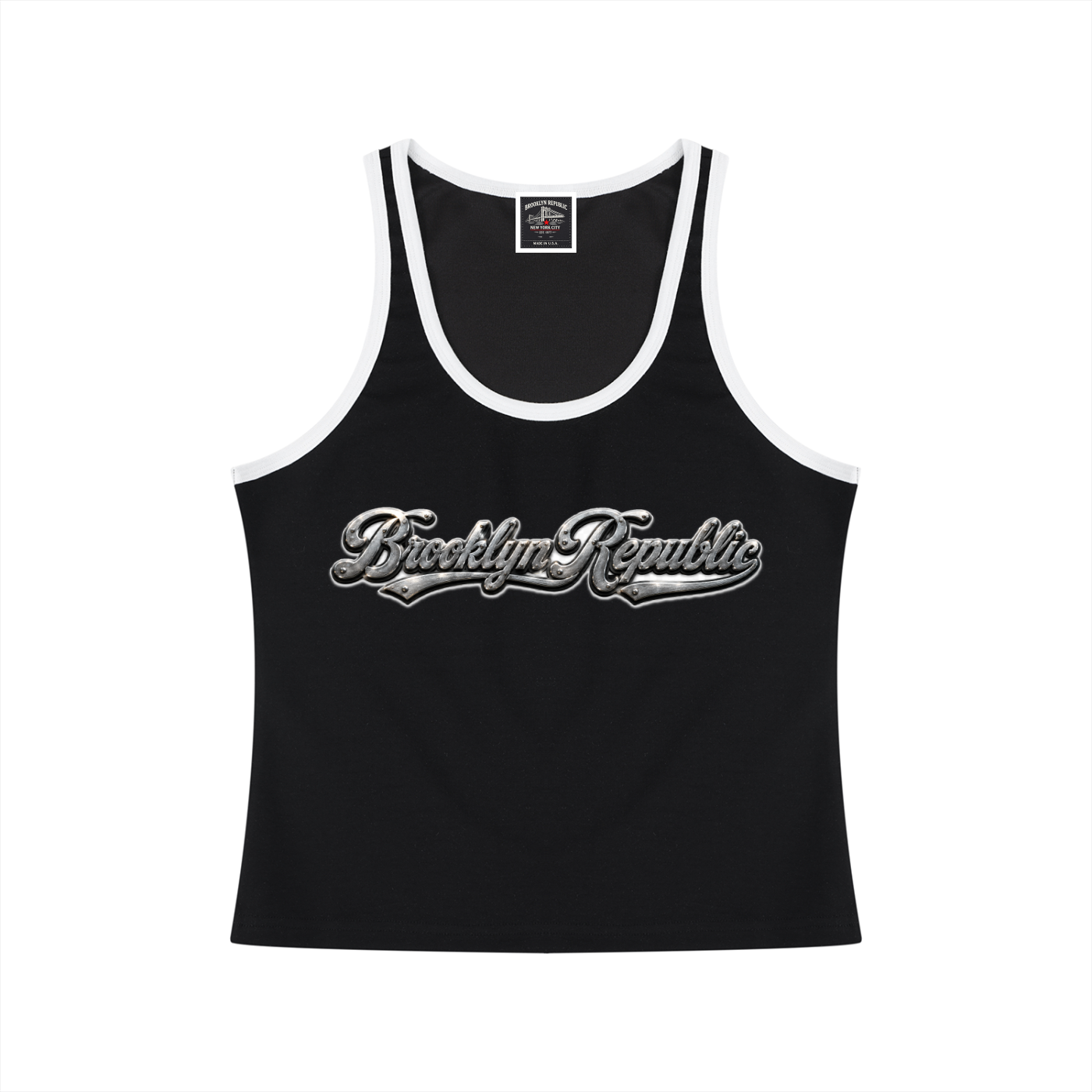 "Brooklyn Strong" Women's Color Block Cropped Tank Top