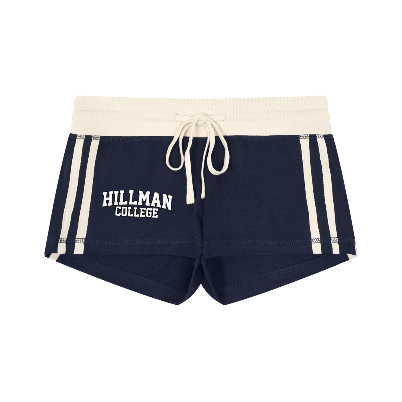 "Hillman College" Women's Contrast Stripe Track Shorts