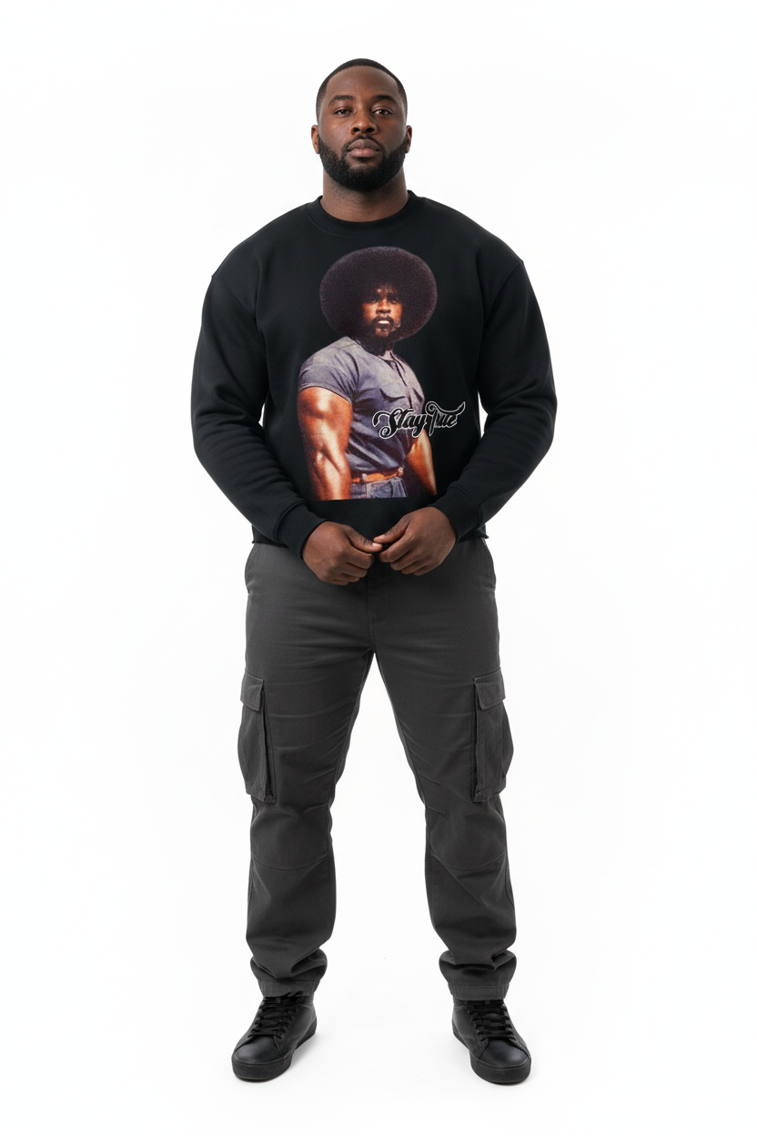 "The Tookie Williams" Mock Neck Raw Edge Boxy Sweatshirt