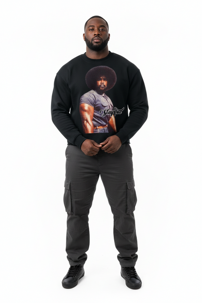 "The Tookie Williams" Mock Neck Raw Edge Boxy Sweatshirt