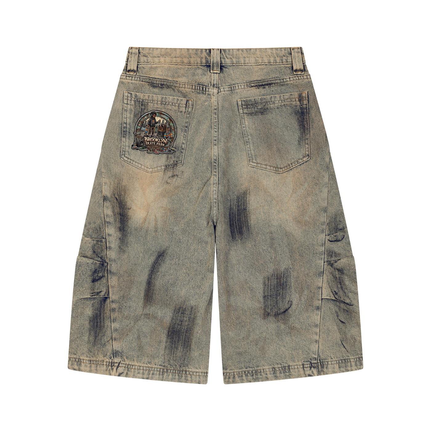 BPS™ "Deranged" Men’s Vintage Wash Denim Long Shorts