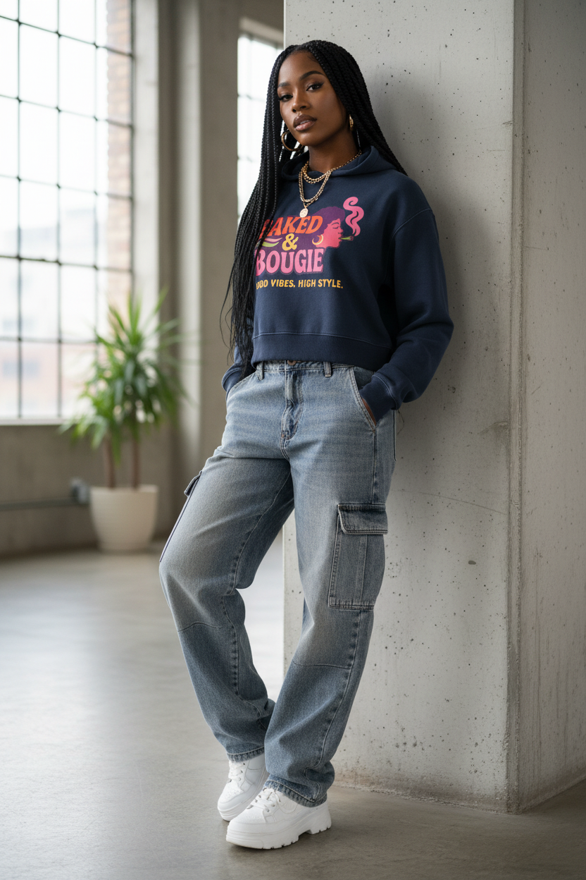"Baked & Bougie" Women’s Vintage Wash Heavyweight Hoodie