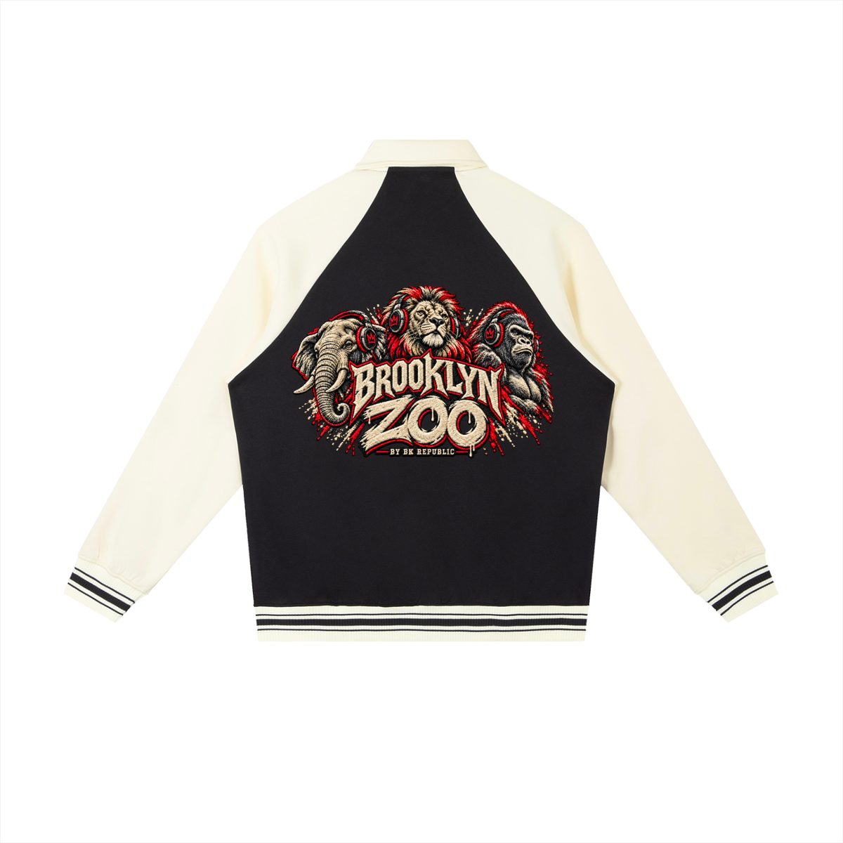Brooklyn Zoo™ "Father Mantis" Contrast Raglan Sleeve Baseball Jacket