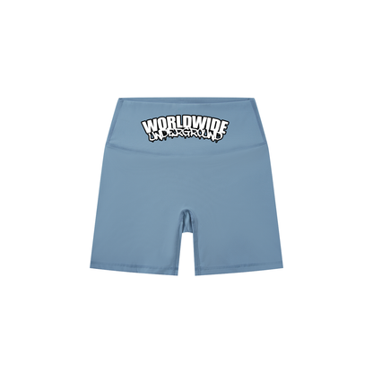 “Worldwide Underground” High-Waisted Biker Shorts
