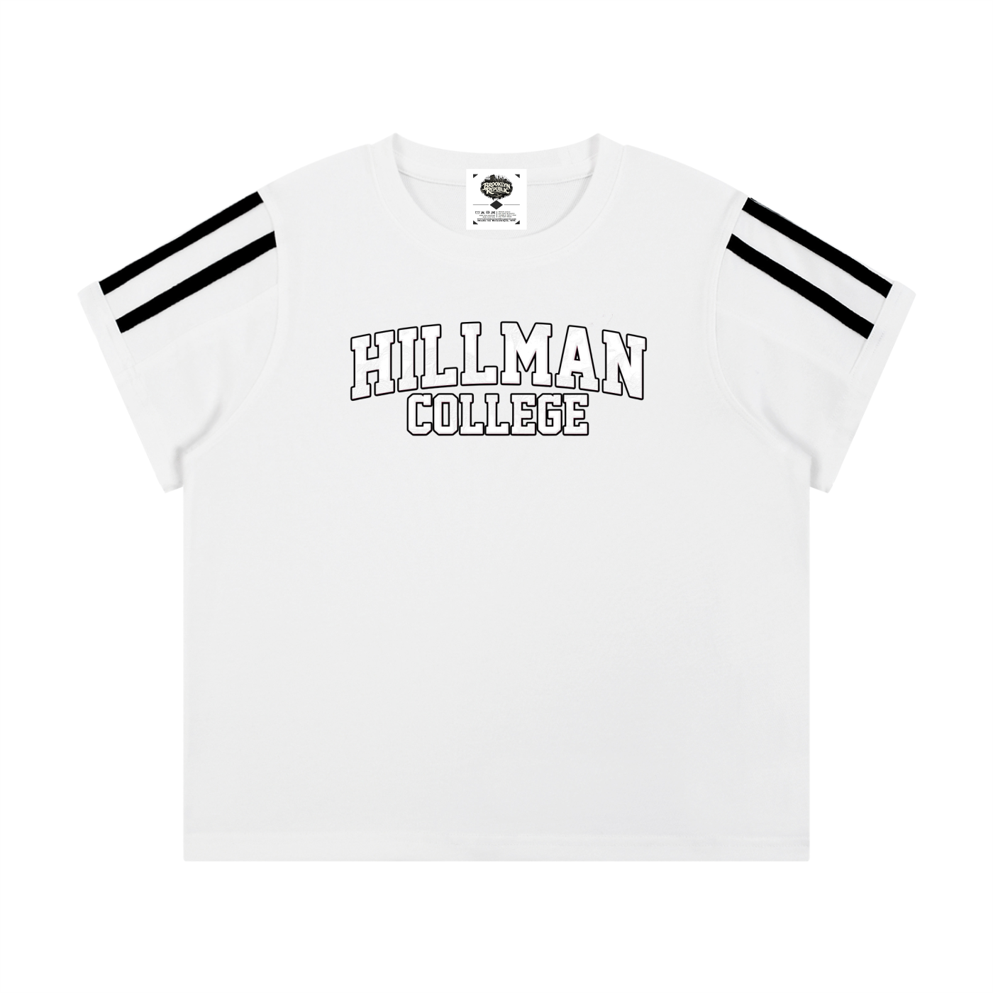 "Hillman College" Women's Varsity Stripe T-Shirt