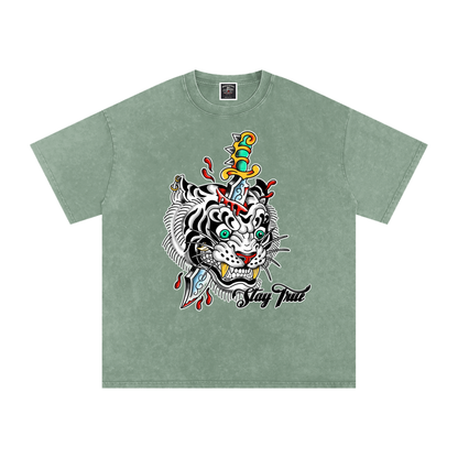 Brooklyn Zoo™ "Ed Hard-ly" Snow Washed Oversized Cotton T-Shirt