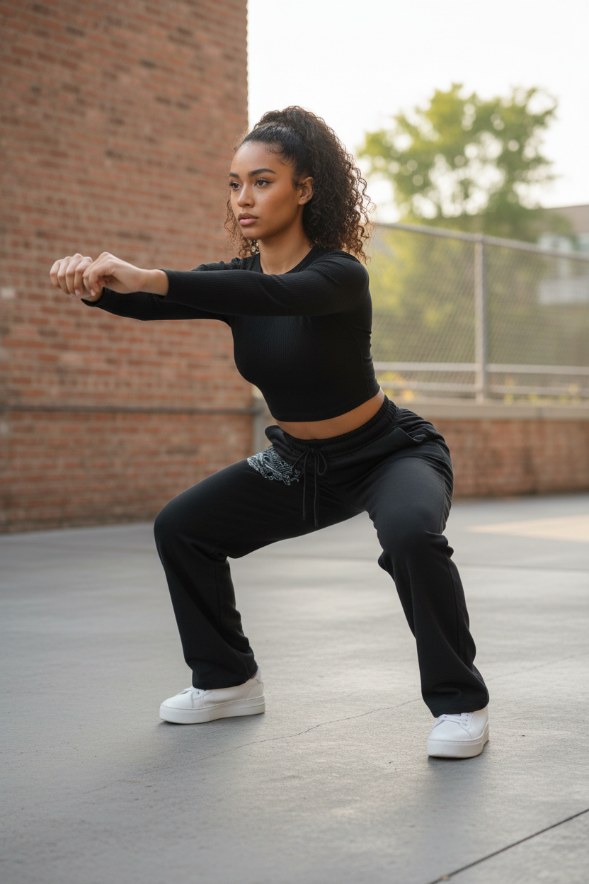 PYN™ "Cut & Sew" Solid Color Straight-Leg Sweatpants
