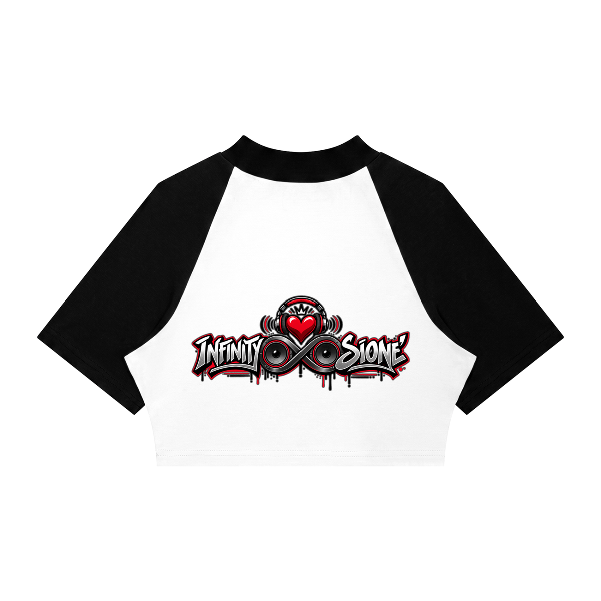 Infinity Sione™ "Heartbeatz" Color Block Raglan Crop T-Shirt