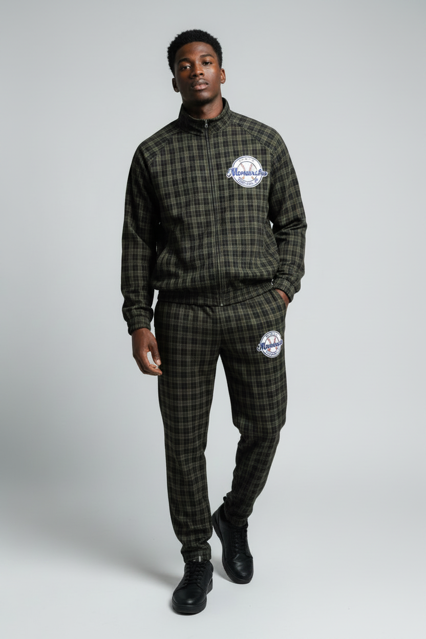 NLB™ "KC Monarchs" Plaid Full-Zip Track Set
