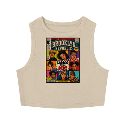 "Ladies First Comic Vol.1" Women's Tight Crewneck Crop Tank Top