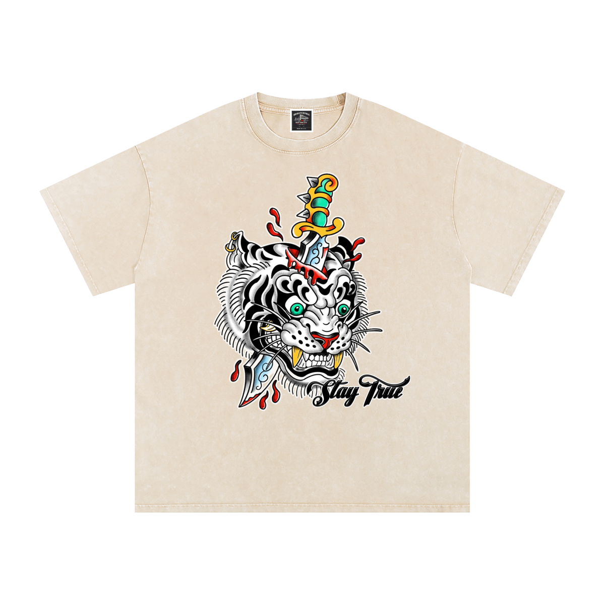 Brooklyn Zoo™ "Ed Hard-ly" Snow Washed Oversized Cotton T-Shirt