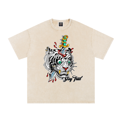 Brooklyn Zoo™ "Ed Hard-ly" Snow Washed Oversized Cotton T-Shirt