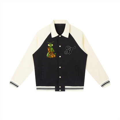 Brooklyn Zoo™ "Father Mantis" Contrast Raglan Sleeve Baseball Jacket