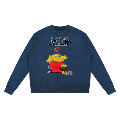 "The Makings of Jaylib" Mineral Wash Oversized Sweater