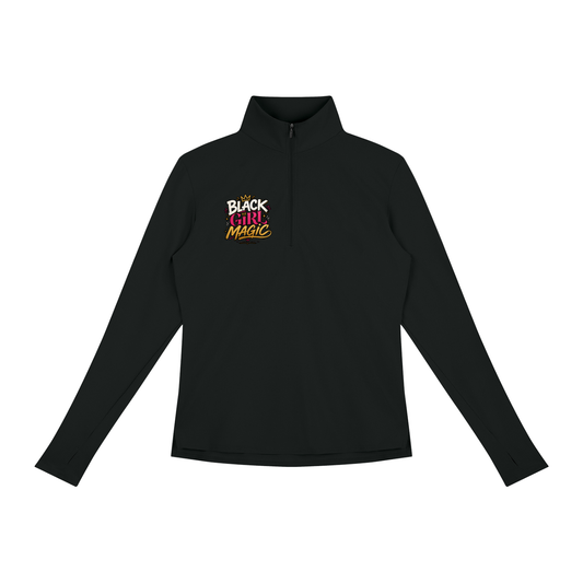 "Black Girl Magic" Women's Quarter-Zip Yoga Pullover
