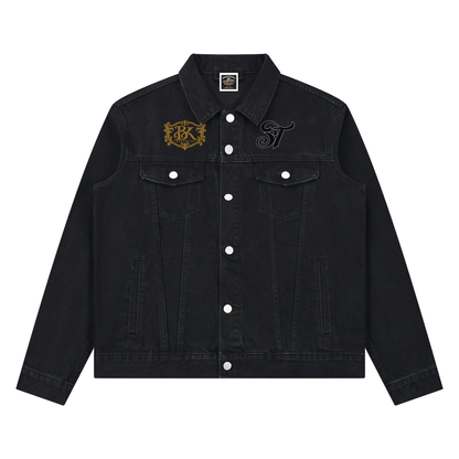 Brooklyn Zoo™ "Black Cat" Vintage Wash Denim Jacket