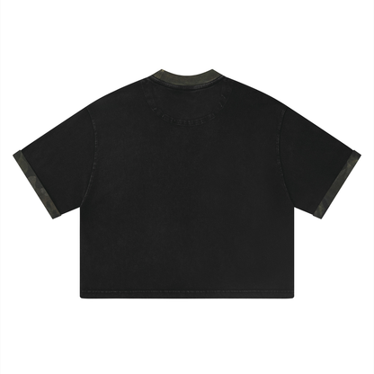 "Gimme Tha Loot" Mineral Washed Boxy Panel T-Shirt