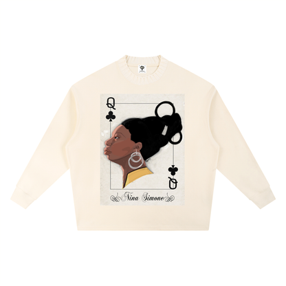 "Queens Gambit" Knitted Round Neck Oversize Sweatshirt