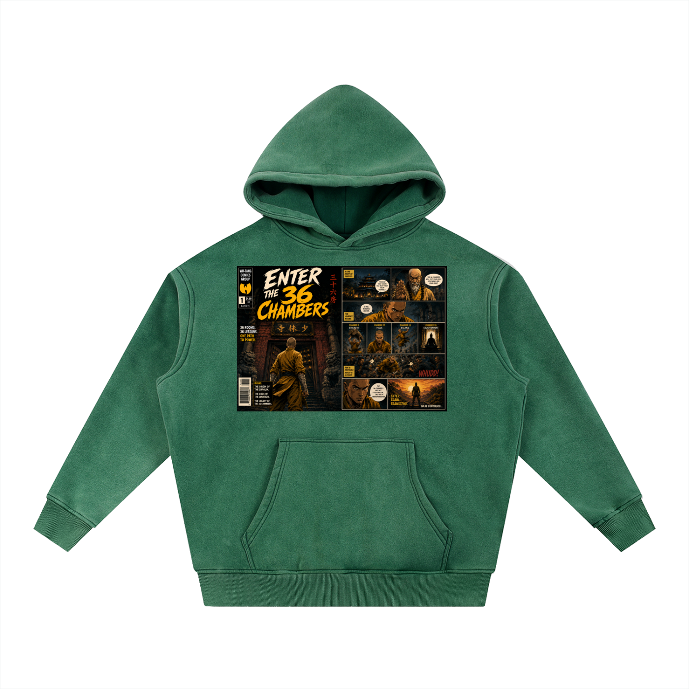 PYN™ x BKRP™ "Enter the 36 Chambers" Snow Wash Fleece Oversize Hoodie