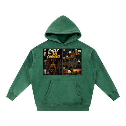 PYN™ x BKRP™ "Enter the 36 Chambers" Snow Wash Fleece Oversize Hoodie