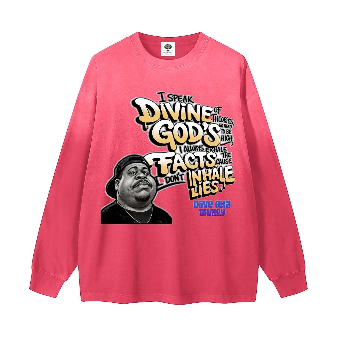 "Divine Theories" Gradient Washed Long Sleeve T-Shirt