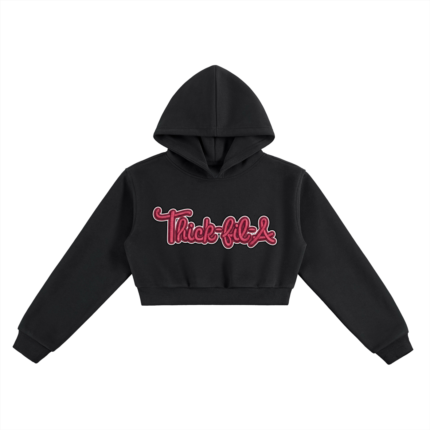 Taya Marie™ "Thick-Fil-A" Cropped Hoodie