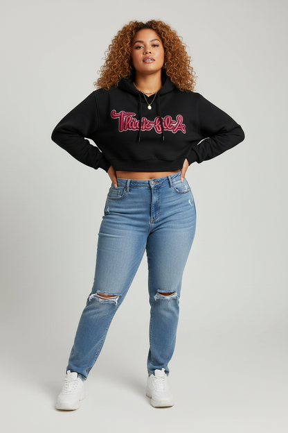 Taya Marie™ "Thick-Fil-A" Cropped Hoodie