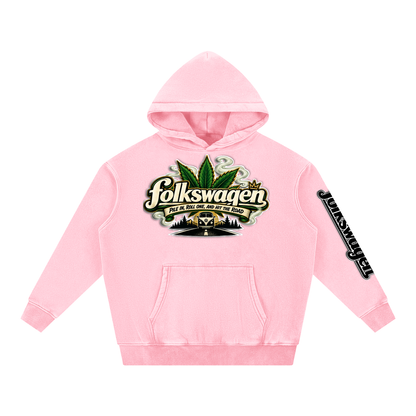 "Folkswagen" Snow Wash Fleece Oversize Hoodie