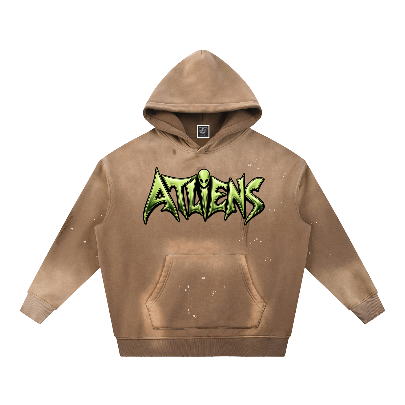 "ATLiens" Vintage Washed Frayed Fleece Hoodie