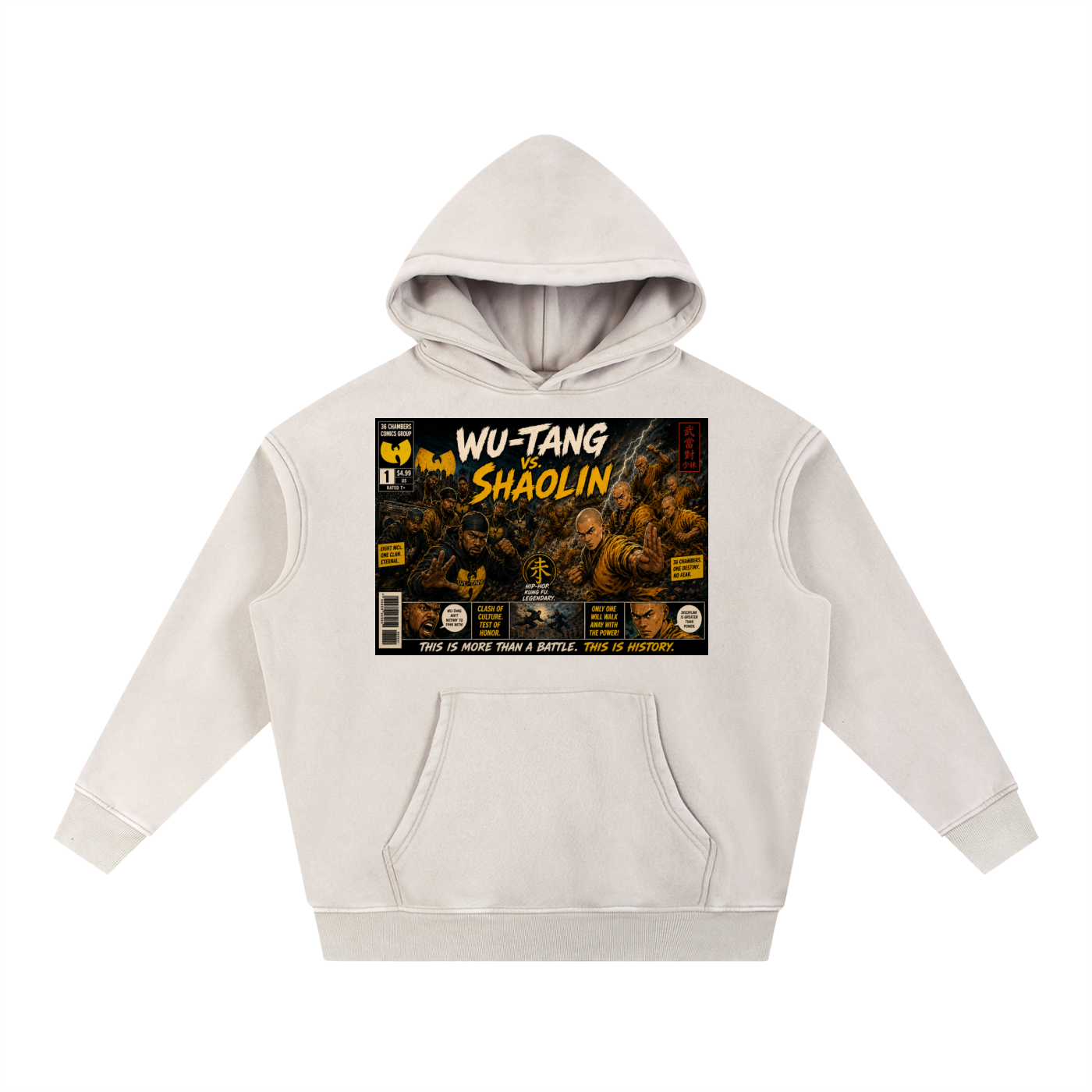 PYN™x BKRP™ "Wu-Tang vs. Shaolin" Snow Wash Fleece Oversize Hoodie