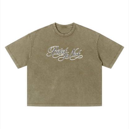 PYN™ x BKRP™  "PYN Official" Vintage Wash Boxy T-Shirt