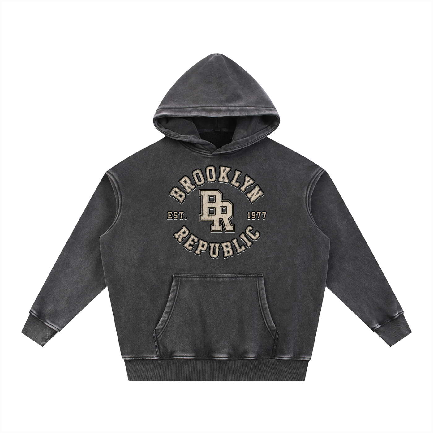 "Brooklyn Republic Essentials" Snow Wash Fleece Oversize Hoodie