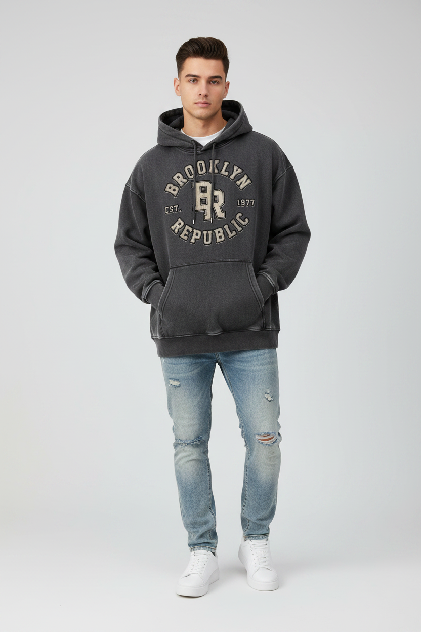 Brooklyn Republic Essentials™ Snow Wash Fleece Oversize Hoodie