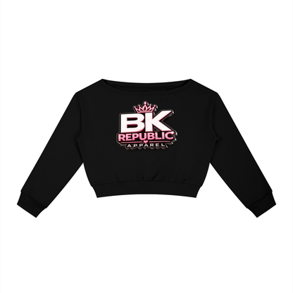 Brooklyn Republic Essentials™ "Block Party" Women's Off-Shoulder Sweatshirt