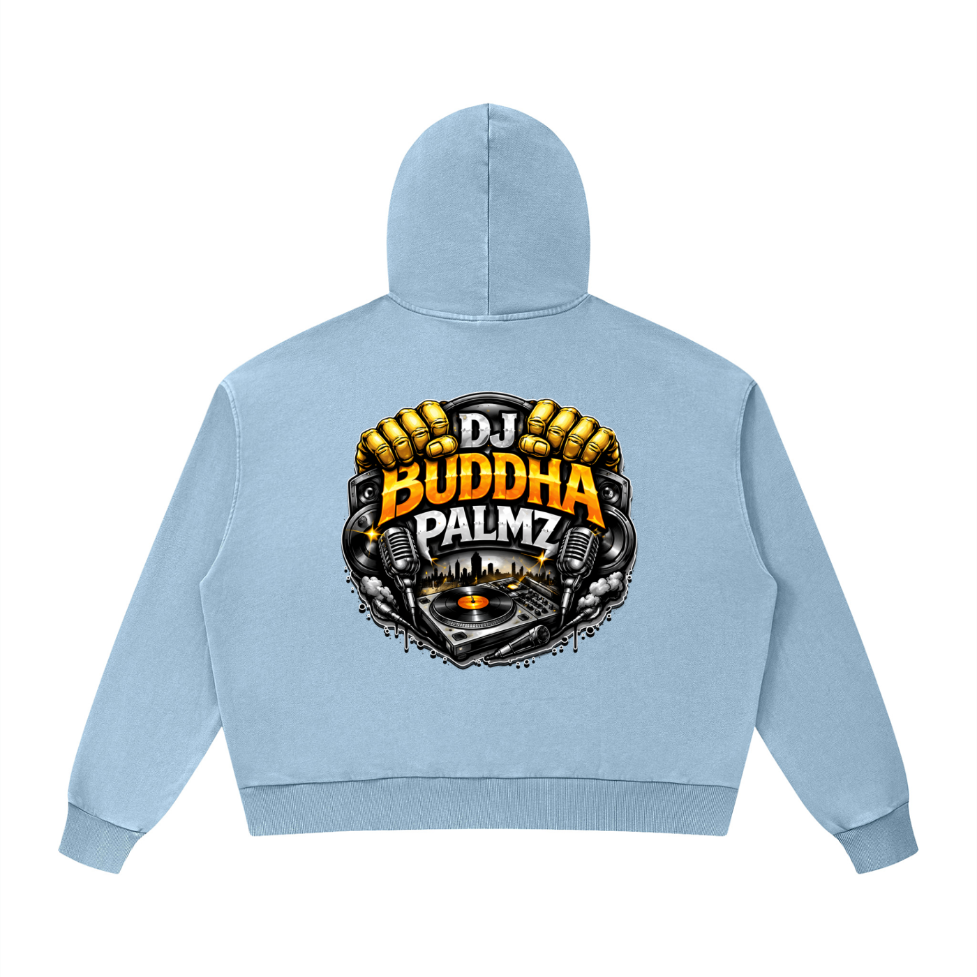 Basement Kemist™ “Buddha Palmz” Mineral Wash Boxy Full-Zip and Pullover Set