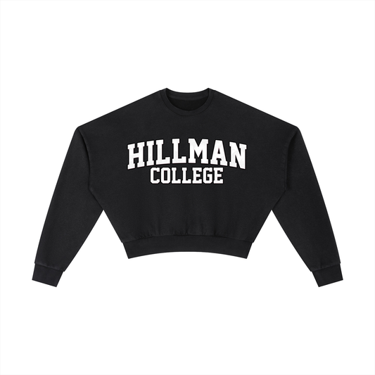 "Hillman College" Vintage Washed Cropped Sweatshirt